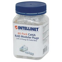 Intellinet, 80-Pack Cat6A RJ45 Modular Plugs, UTP 790659