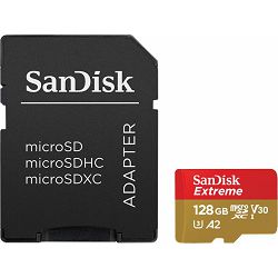Memorijska kartica SanDisk Extreme microSDXC, A2, V30, U3 128GB SDSQXAA-128G-GN6MA
