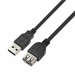 MS CABLE USB AM 2.0 -> USB AF, 2m, C-AFA3200, crna MSP40049
