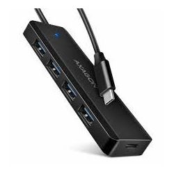 USB HUB 4 x USB 3.2 Gen1, USB-CM, 19cm, USB-C power IN, Axagon HUE-C1C HUE-C1C