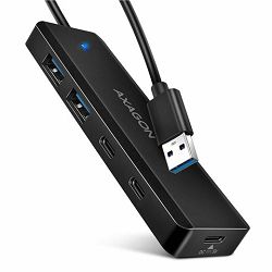 USB HUB 2x USB-A + 2x USB-C, kabel USB-A, USB-C power IN,AXA HUE-C2A HUE-C2A