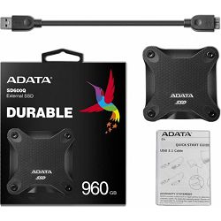 SSD EXT 960GB ASD600Q Black AD ASD600Q-960GU31-CBK