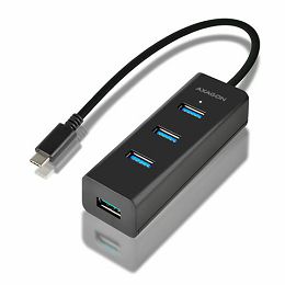 AXAGON HUE-S2C USB-C 3.0-4xUSB 3.0 Type-A Hub,MicroUSB Charging HUE-S2C