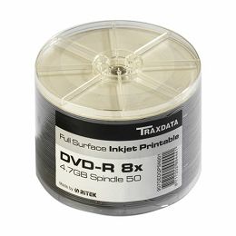 TRAXDATA OPTIČKI MEDIJ DVD-R 8X SPINDLE 50 WHITE FULL PRINTABLE HQ 907OEDRPSN001, 907SP50NO8CPL