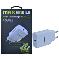 Kućni punjač MAXMOBILE PD 20W QC, USB-C, Lightning MFI Apple TR-207 3858892933800