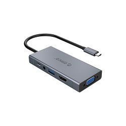 Docking station ORICO MC-U501P, USB-C na USB 3.0, USB-C, HDMI, VGA, audio za laptop MC-U501P-GY-BP