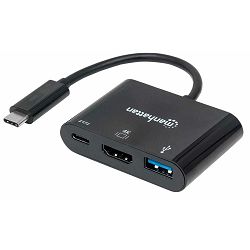 Docking station MANHATTAN, USB-C, USB 3.0, 1x USB-C, HDMI, crni 152037