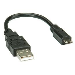 Roline USB2.0 kabel TIP A(M) na Micro B(M), 0.15m, crni