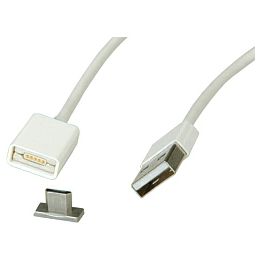 Roline USB2.0 magnetski kabel TIP A(M) na Micro B(M), 1.0m, bijeli