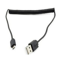 Roline USB2.0 kabel TIP A(M) na Micro B(M), spiralni, 1.0m, crni