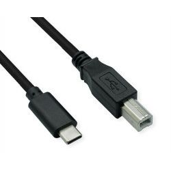 Roline USB2.0 Kabel TIP C, C - B, M/M, 1.8m, crni