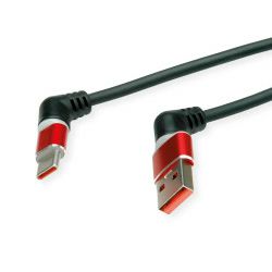 Roline 360° USB 2.0 kabel, C-A, M/M, 60W, crveno/crni, 1.0m
