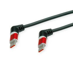 Roline 360° USB 2.0 kabel, C-C, M/M, 60W, crveno/crni, 1.0m