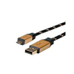 Roline GOLD USB2.0 kabel TIP A(M) - Micro B(M), 0.8m, crno/zlatni