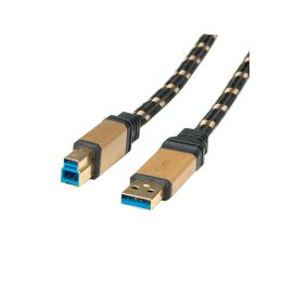 Roline GOLD USB3.0 kabel TIP A/B M/M, 1.8m, crno/zlatni