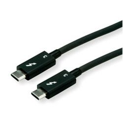 Roline Thunderbolt 3 kabel, 40GBit/s, 5A, M/M, 0.5m, crni