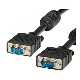 Roline VGA HQ kabel (feritna jezgra), HD15 M/M, 20m, crni