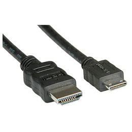 Roline HDMI kabel sa mrežom, TIP A (M) - TIP C (M) (mini), 2.0m