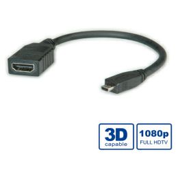 Roline HDMI kabel sa mrežom, TIP A (F) - TIP D (M) (micro), 0.15m