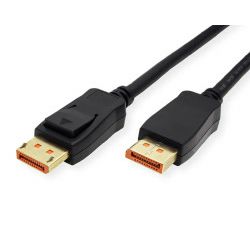 Roline DisplayPort kabel 2.1 10K, 60Hz, 54Gbit, UHBR13.5, DP-DP, M/M, 2.0m, crni