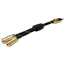 Roline GOLD adapter kabel 3.5mm Stereo, 1×M/2×F, 0.15m