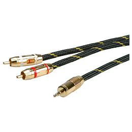 Roline GOLD Audio kabel 3.5mm Stereo - 2× Cinch (RCA), M/M, 2.5m