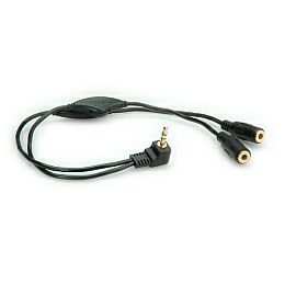 Roline Audio Y kabel, 3.5mm Stereo (M) - 2×3.5mm Stereo (F), kontrola glasnoće, 0.3m