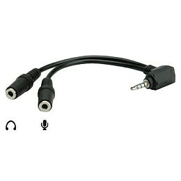 Roline Audio Y kabel, 3.5mm Stereo (M) - 2×3.5mm Stereo (F), 0.15m