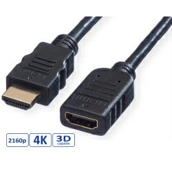 Roline VALUE HDMI produžni kabel sa mrežom, HDMI M - HDMI F, 1.5m