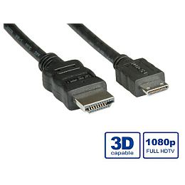 Roline VALUE HDMI High Speed kabel sa mrežom, TIP A (M) - TIP C (M) (mini), 2.0m