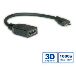 Roline VALUE HDMI High Speed kabel sa mrežom, TIP A (F) - TIP C (M) (mini), 0.15m