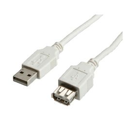 Roline VALUE USB2.0 kabel TIP A-A M/F, 0.8m, bijeli (produžni)