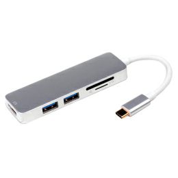 Roline USB-C docking station, 4K HDMI, 2×USB 3.1 Gen 1, 1×SD/MicroSD čitač kartica