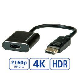 Roline adapter/kabel DisplayPort - HDMI, M/F, v1.4, aktivni, 4K60, 0.15m