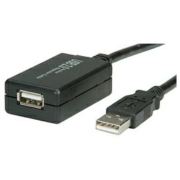 Roline VALUE USB2.0 aktivni produžni kabel sa ponavljačem, 12m, crni