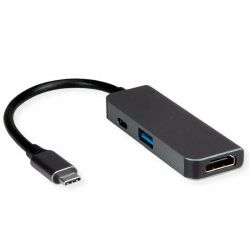 Roline VALUE adapter USB-C - HDMI, M/F, 1x USB 3.2 Gen 1 A, 1x Type C (Power Delivery)