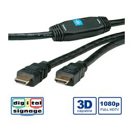 Roline HDMI kabel sa mrežom, HDMI M - HDMI M, 30m, sa pojačanjem