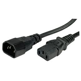 Roline naponski kabel PC-Monitor, IEC320 C14-C13 10A, M/F, 3.0m, crni