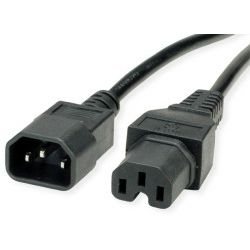 Roline VALUE naponski kabel, C14-C15 10A, 1.8m, crni