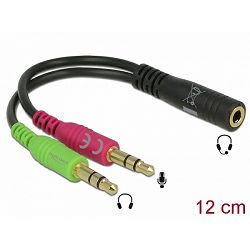 Adapter DELOCK, audio jack 2x 3.5mm (M) na 3.5mm (Ž) (mikrofon + audio) 65459