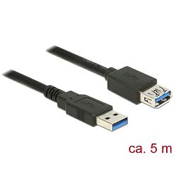 Kabel DELOCK, USB 3.0 (M) na USB 3.0 (Ž), produžni, 5 m 85058