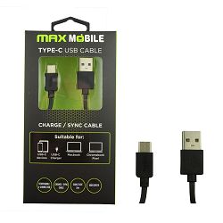 Kabel MAXMOBILE USB 2.0 (M) na USB-C, 2 m, crni