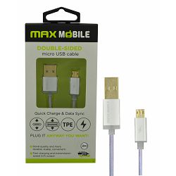 Kabel MAXMOBILE micro USB DOUBLE SIDED, 2m, srebrni 3858891305219