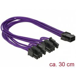 Kabel DELOCK, PCI Express 6-pin (Ž) na 2x 8-pin (M) naponski, interni 83704