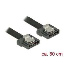 Kabel DELOCK, SATA Flexi 6GB/s, 50cm, crni-metalni 83841