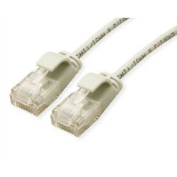 Roline UTP Data Center Patch kabel, Cat.6A (Class EA), LSOH, Slim, 0.3m, sivi