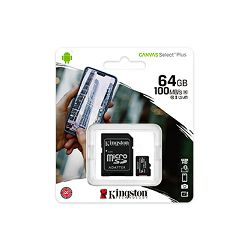 Memorijska kartica KINGSTON Canvas Select Plus Micro SDCS2/64GB, SDXC 64GB, Class 10 UHS-I + adapter  SDCS2/64GB
