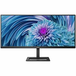 PHILIPS Monitor 346E2LAE 34 VA, 3440x1440 (WQHD), 100 Hz, 1 ms (MPRT), 300 cd/m2, 3000:1, Adaptive Sync, 1xHDMI 2.0, 1xDP 1.2, 1xUSB-C (DP Alt mode, Power delivery 65W), PIP and PBP mode, Speakers, 