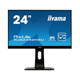 IIYAMA 24" ProLite XUB2492HSU-B1 (23.8") 16:9 Full HD (1920×1080) IPS W-LED, Ultraslim, Pivot, HAS, 4ms, VGA/HDMI/DP, USB2.0×2, zvučnici, crni