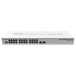 Mikrotik Cloud Router Switch CRS326-24G-2S+RM, 800 MHz CPU, 512MB RAM, 24xG-LAN, 2xSFP+ cage, RouterOS L5 or SwitchOS (dual boot), 1U rackmount kućište, PSU